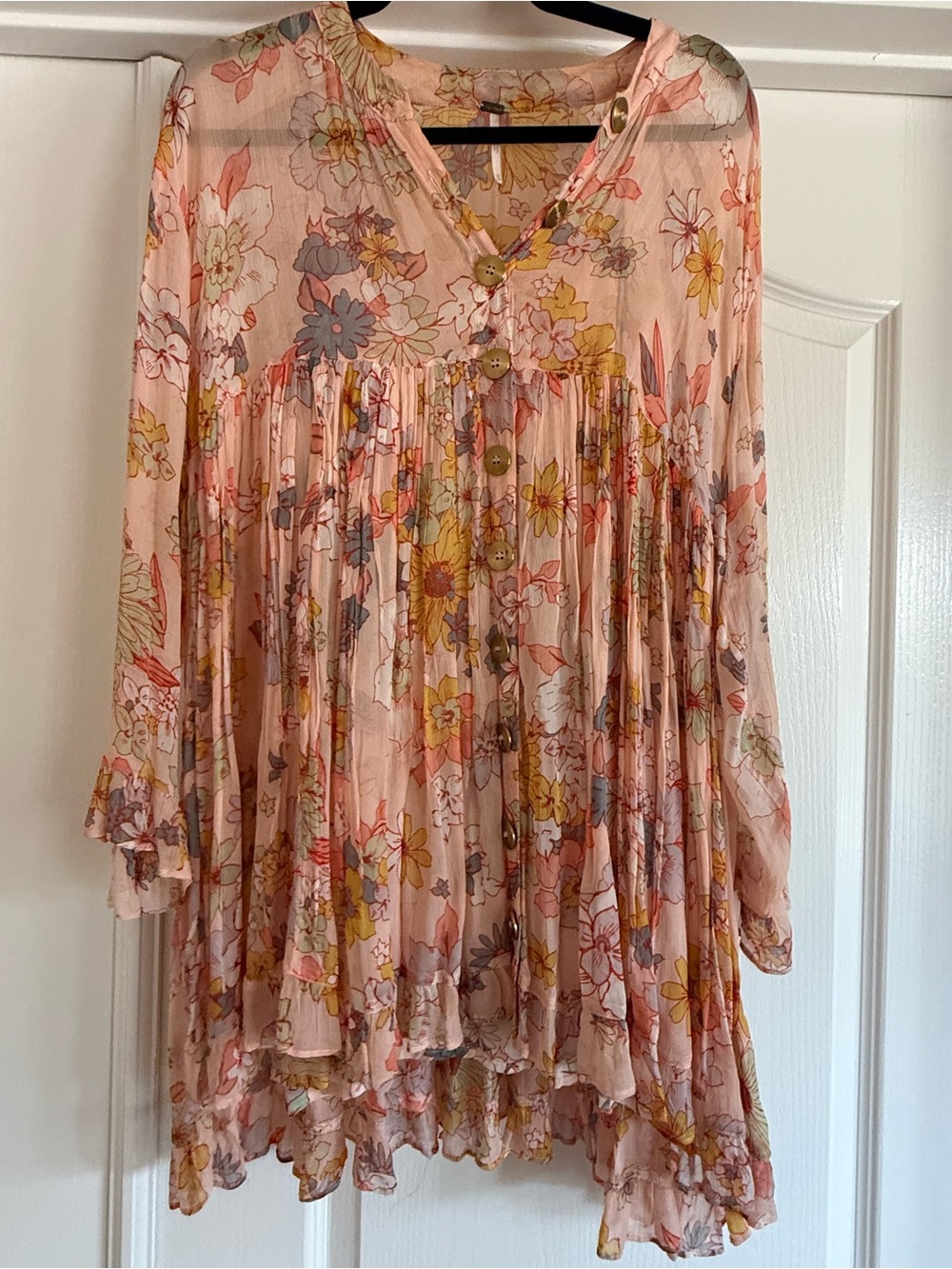 Free People Flowy Button-Front Dress